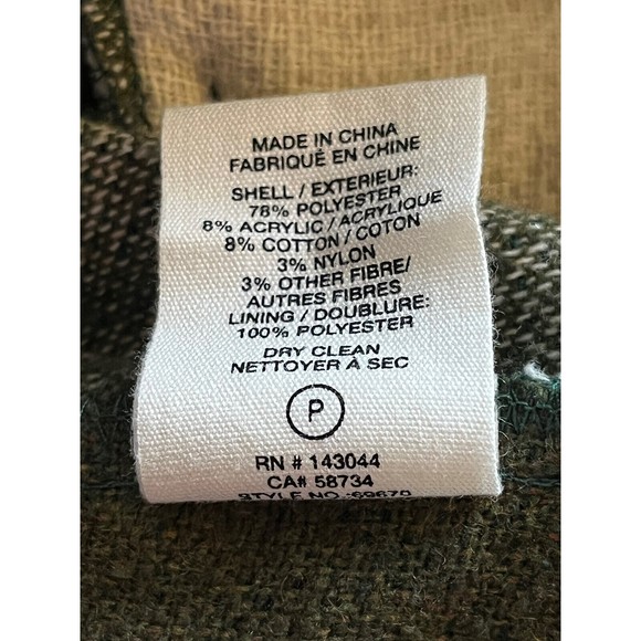 Avec Les Filles sz M green white plaid button up long sleeve Shacket Shirt - Picture 8 of 10